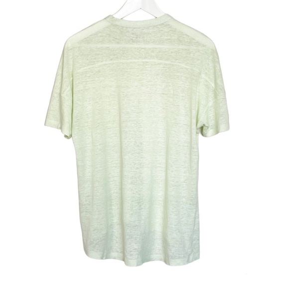 Eileen Fisher Linen Mandarin Collar T-Shirt Top Lightweight Green - Picture 2 of 4